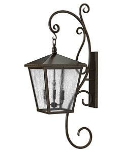 Double XL Wall Mount Lantern with Scroll