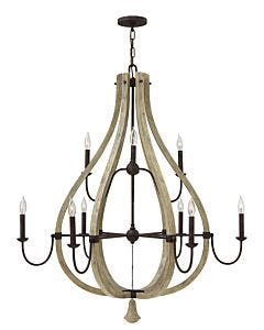 Large Open Frame Two Tier Chandelier