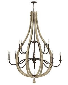 Large Open Frame Two Tier Chandelier