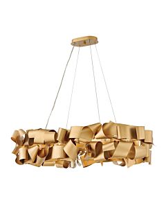 Large Six Light Linear Chandelier